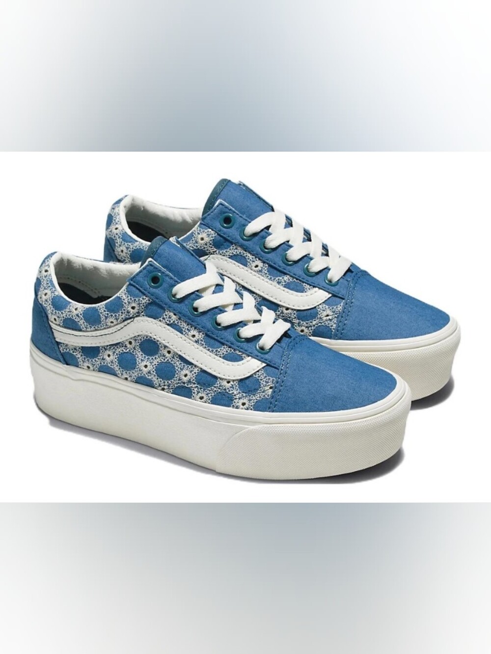 Vans Old Skool "Denim Mix" Stackform Platform Sneakers Size M8 W9.5 NIB MSRP$90